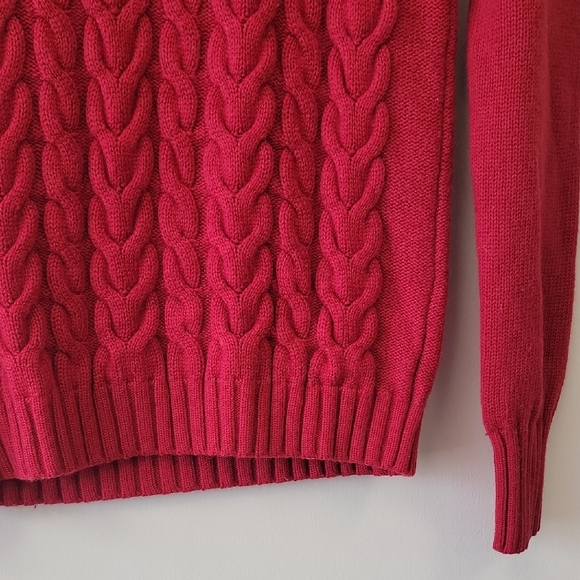 Banana Republic Red Cable Knit Cowl Sweater - Picture 3 of 13